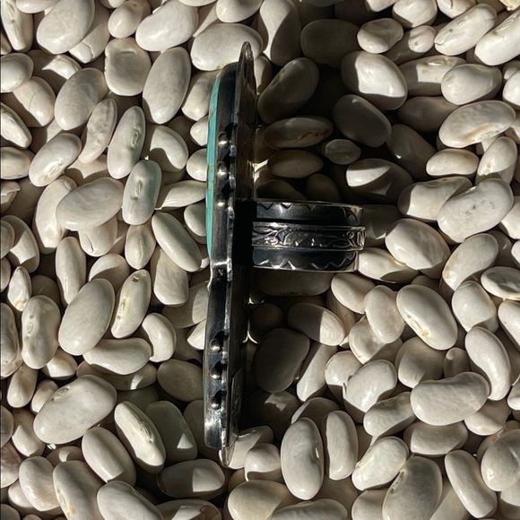 Mercury Orchard  vintage one of a kind Turquoise Silver Statement Ring - Picture 9 of 11